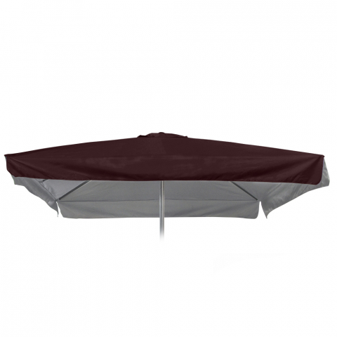 Toile de remplacement pour parasol de jardin 3x3 carré Marte Brown avec lambrequin