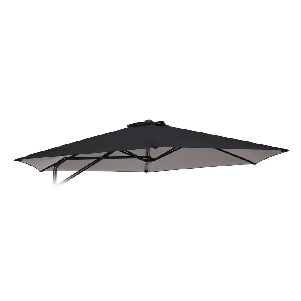Toile de remplacement pour parasol de jardin 3x3 hexagonal Dorico Noir
