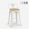 tabouret de bar cuisine design industriel style steel wood top light Promotion