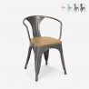chaise de cuisine et bar style design industriel avec accoudoirs steel wood arm light Choix