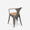 chaise de cuisine et bar style design industriel avec accoudoirs steel wood arm light Prix