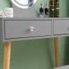 Coiffeuse table de maquillage grise avec tiroirs et miroir à LED Serena Grey Catalogue