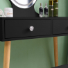 Coiffeuse table de maquillage noire tiroirs et miroir LED Serena Black Catalogue