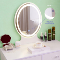 Coiffeuse table de maquillage au design moderne avec miroir LED tiroirs et tabouret Serena Remises