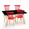 Table noire 120x80cm + 4 chaises design cuisine et salle à manger Bar Genk 