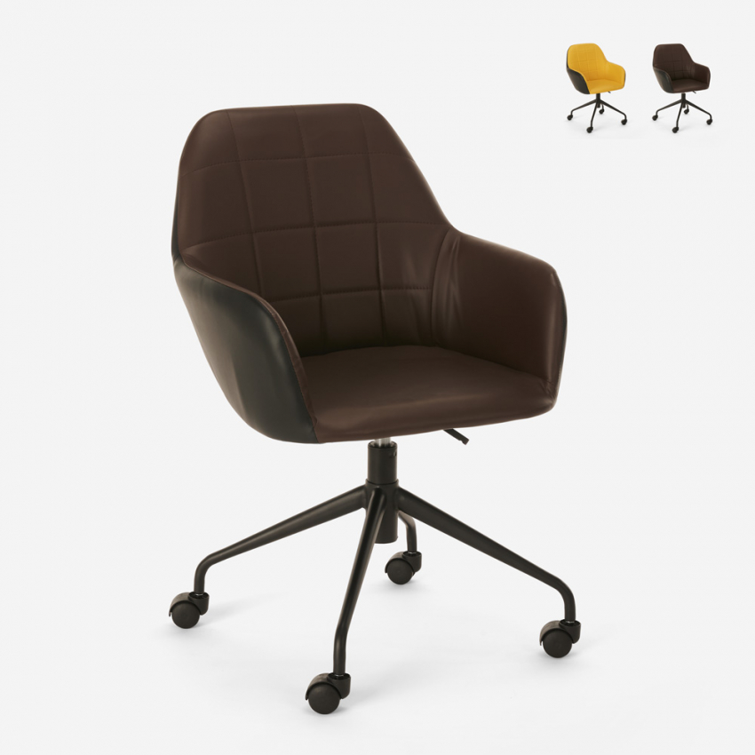 Chaise de bureau pivotante rembourrée au design moderne avec hauteur réglable Narew Choix