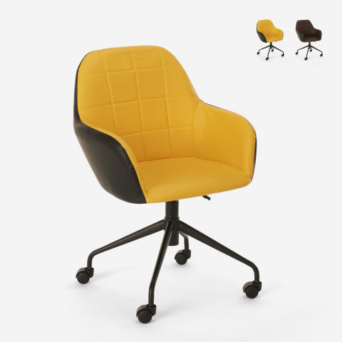 Chaise de bureau pivotante rembourrée au design moderne avec hauteur réglable Narew