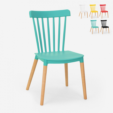 Chaise design moderne en bois polypropylène pour cuisine bar restaurant Praecisura