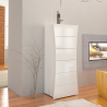 Commode de chambre et salon 6 tiroirs blanc brillant Arco Septet Promotion