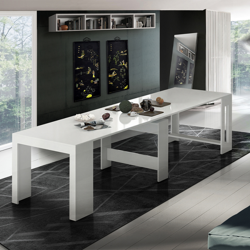 Elettra Fir Table console salle à manger extensible 90x40-300cm bois