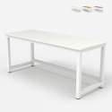 Bureau design métal blanc rectangulaire 160x70cm Bridgewhite 160 