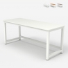 Bureau design métal blanc rectangulaire 160x70cm Bridgewhite 160 