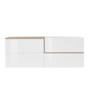 Buffet salon cuisine 4 portes design moderne 210cm Zet Pavin Acero Offre