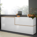 Buffet salon cuisine 4 portes design moderne 210cm Zet Pavin Acero Catalogue