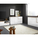 Buffet salon cuisine 4 portes design moderne 210cm Zet Pavin Acero Modèle