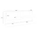 Buffet salon cuisine 4 portes design moderne 210cm Zet Pavin Acero Dimensions