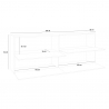 Buffet salon cuisine 4 portes design moderne 210cm Zet Pavin Acero Dimensions