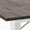 table 80x80cm design industriel + 4 chaises style bar cuisine hustle white 
