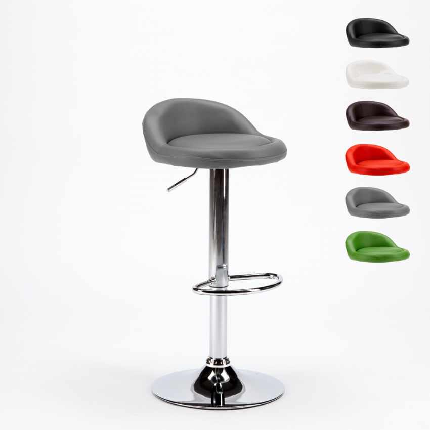Tabouret haut de bar et cuisine en similicuir chromé Baltimora Réductions Tabouret haut de bar et cuisine en similicuir chromé Baltimora Réductions