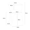 table 80x80cm + 4 chaises design industriel style cuisine et bar hustle black 