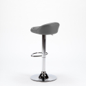 Tabouret haut de bar et cuisine en similicuir chromé Baltimora 