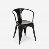 table 80x80 + 4 chaises style Lix design industriel bar cuisine restaurant reims dark 