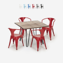 table 80x80cm + 4 chaises style Lix design industriel cuisine bar reims Catalogue