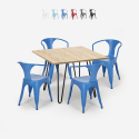 table 80x80 design industriel + 4 chaises style bar cuisine bar reims light Remises