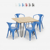 table 80x80 design industriel + 4 chaises style bar cuisine bar reims light Remises