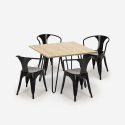 table 80x80 design industriel + 4 chaises style Lix bar cuisine bar reims light Modèle
