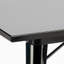 Ensemble table noire 80x80 + 4 chaises style bar restaurant century black 