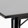 Ensemble table noire 80x80 + 4 chaises style bar restaurant century black 