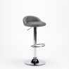 Tabouret haut de bar et cuisine en similicuir chromé Baltimora 