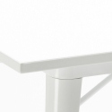 table blanc acier 80x80 + 4 chaises style de bar century white 