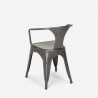 table blanc acier 80x80 + 4 chaises style de bar century white 