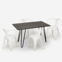 table 120x160 + 4 chaises style industriel cuisine et bar wismar Dimensions