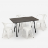 table 120x160 + 4 chaises style industriel cuisine et bar wismar Dimensions
