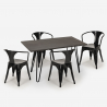 table 120x160 + 4 chaises style industriel cuisine et bar wismar Modèle