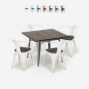 table 80x80 + 4 chaises style Lix industriel cuisine restaurant et bar hustle wood Offre