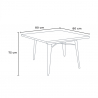 table 80x80 + 4 chaises style Lix industriel cuisine restaurant et bar hustle wood 