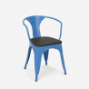 table 80x80 + 4 chaises style industriel cuisine restaurant et bar hustle wood 