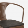 table 80x80 + 4 chaises style industriel bois métal cuisine hustle wood black 