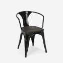 table 80x80 + 4 chaises style industriel bois métal cuisine hustle wood black 