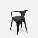 table 80x80 + 4 chaises style industriel bois métal cuisine hustle wood black 