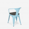 table 80x80 + 4 chaises style industriel bois métal cuisine bar century wood 