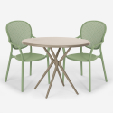Table Ronde Beige 80cm + 2 Chaises Extérieur Jardin bar Restaurant Valet Achat