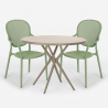 Table Ronde Beige 80cm + 2 Chaises Extérieur Jardin bar Restaurant Valet Achat
