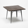 table cuisine 80x80cm + 4 chaises style Lix bois industriel hustle top light Dimensions