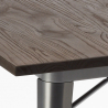 table cuisine 80x80cm + 4 chaises style Lix bois industriel hustle top light 