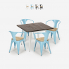 table cuisine restaurant 80x80cm + 4 chaises style Lix bois hustle white top light Vente